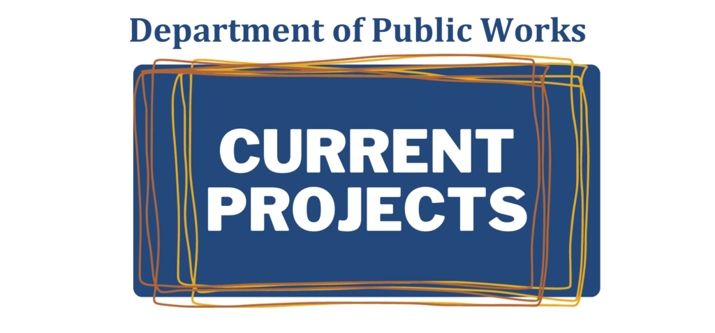 Blue rectangle graphic that reads "Current Projects".